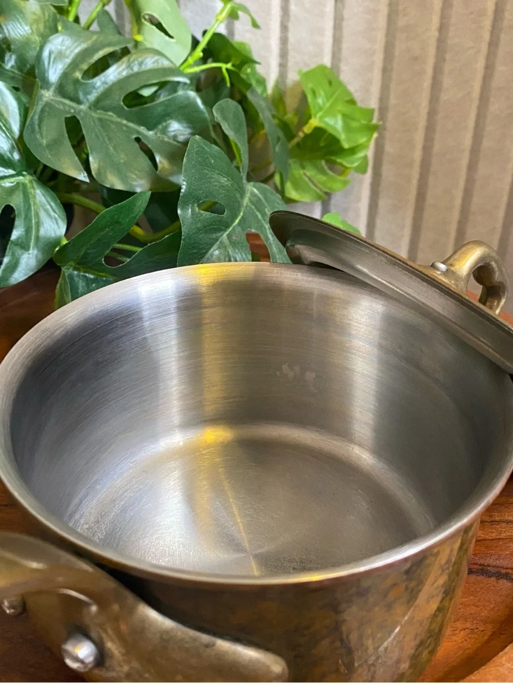 VTG Williams Sonoma Copper Cookware Small Saucepan Pot with Lid Made in France